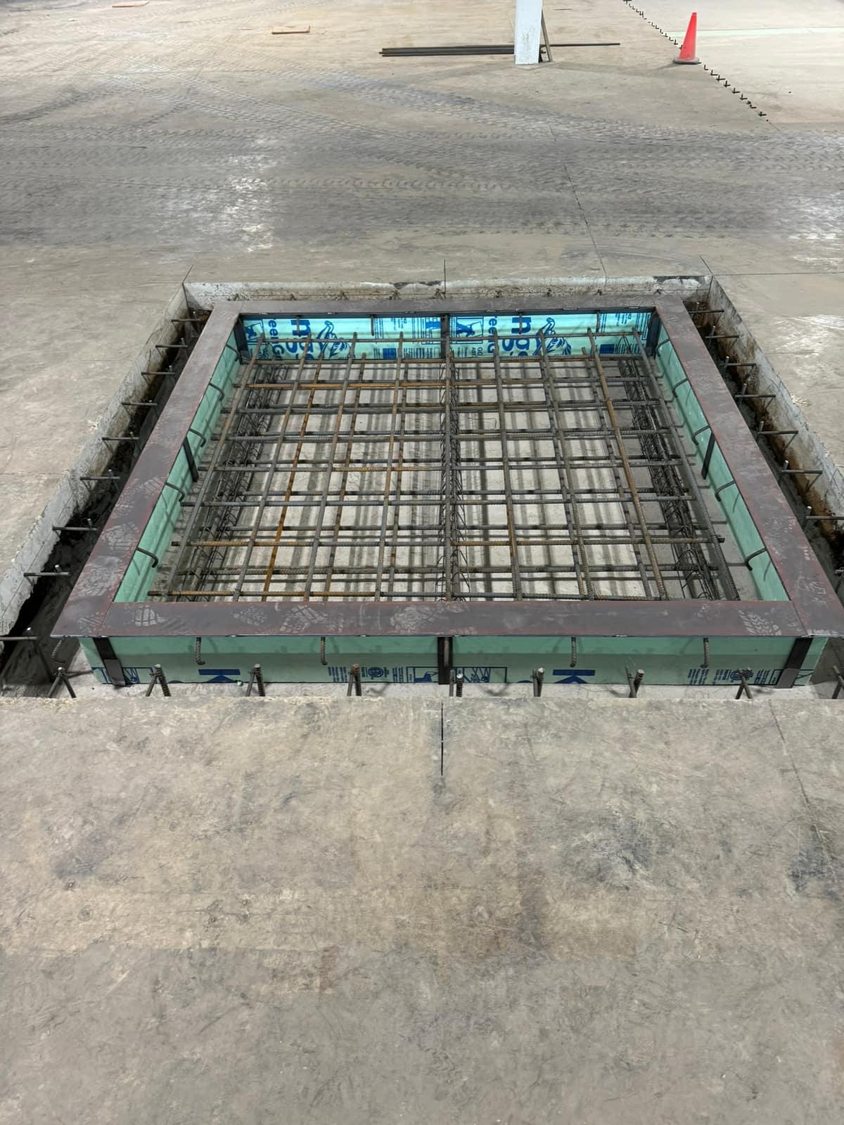 Square equipment pit formed by MJS & Sons Construction