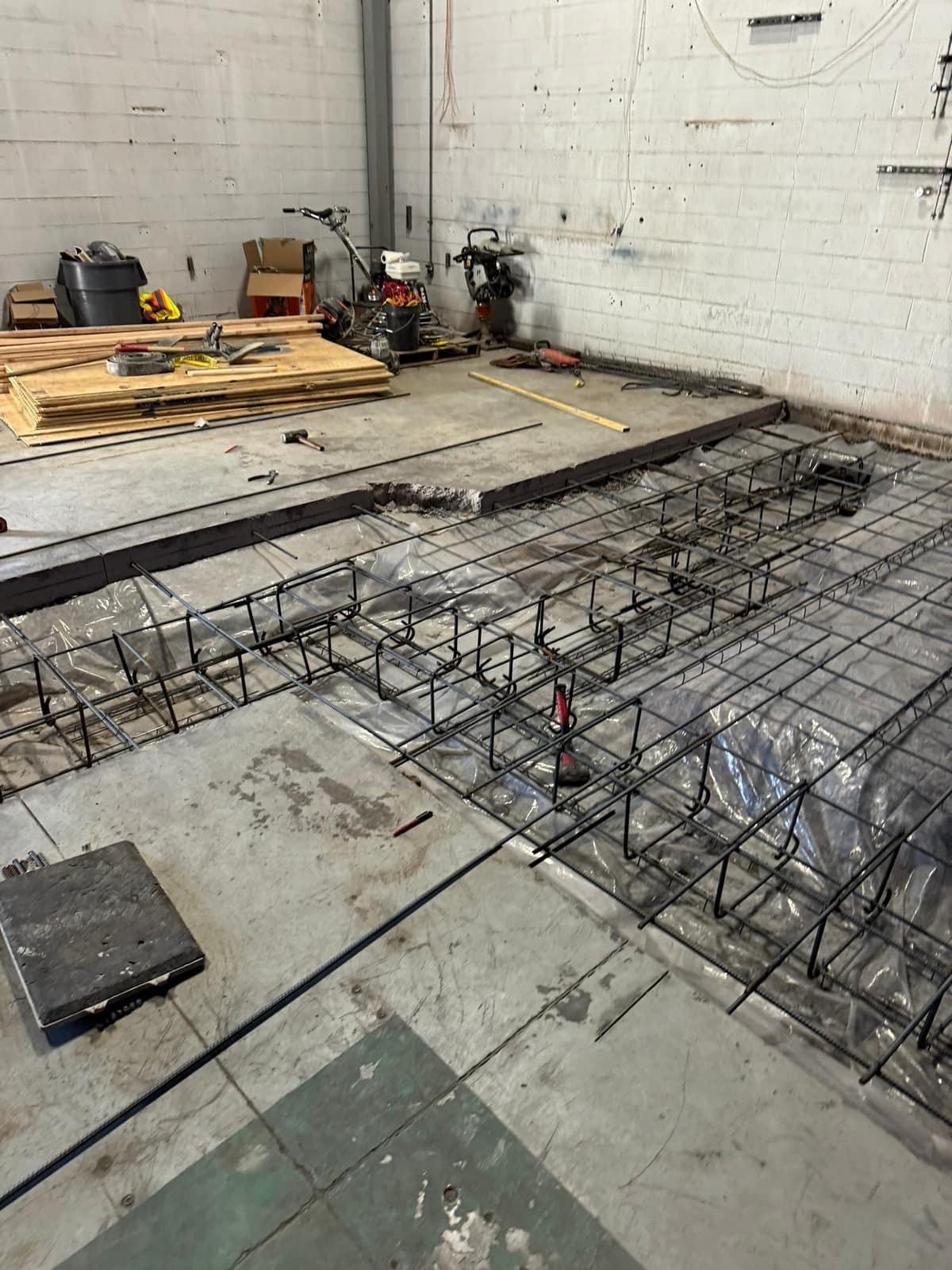 Rebar cage detail from an alternate angle by MJS & Sons Construction