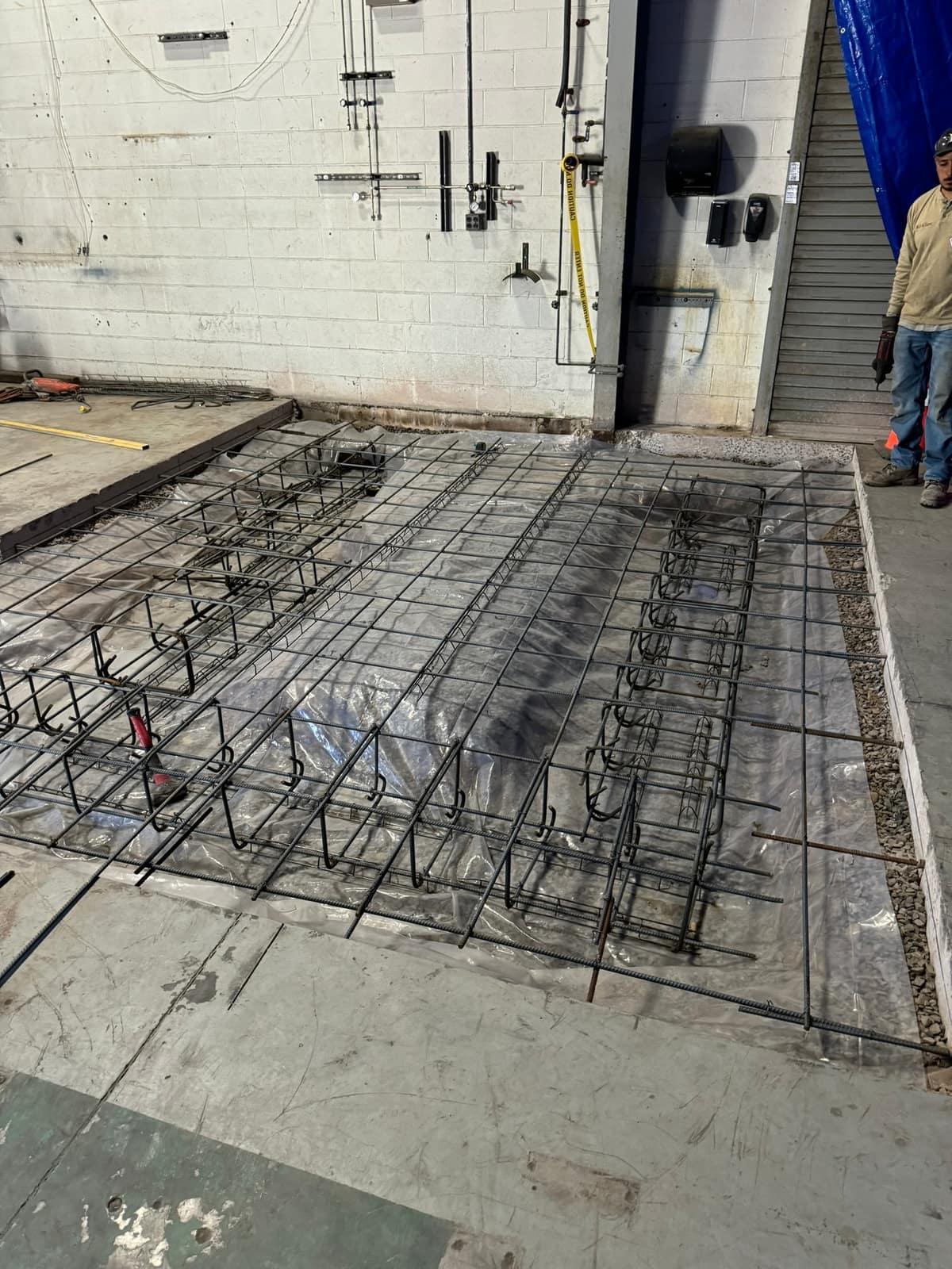 Rebar cage detail in the machine foundation by MJS & Sons Construction